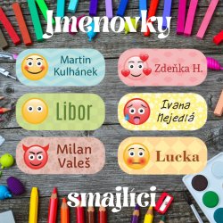 SMAJLÍCI jmenovky 35 x 14 mm (44ks)