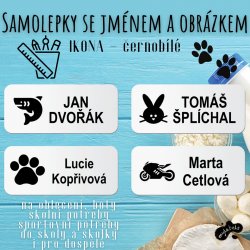 IKONA bílá jmenovka 35x15 mm (40ks)