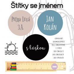 MA KRUH BARVY MINI štítky 22mm (21ks)