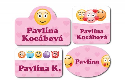 Set SMILEY etichete cu nume (60 buc.)