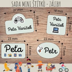 HOBBY-URI etichete cu nume SET (60 buc.)