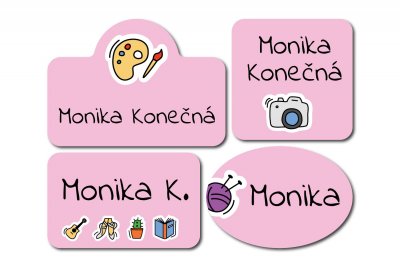 Etichete cu nume termoadezive HOBBY-URI (60 buc.)