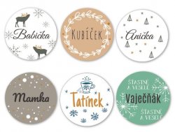 VÁNOCE 21 - SADA jmenovek 31mm (20ks)
