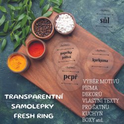 FRESH RING TRANSPARENT - SET de autocolante 44 mm (12 buc.)