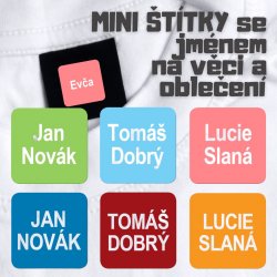ČTVEREC MINI štítky nejen na oblečení 18x18 mm (56Ks)