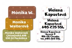 Nažehlovací PUNTÍKY jmenovky 45x20mm (24ks)