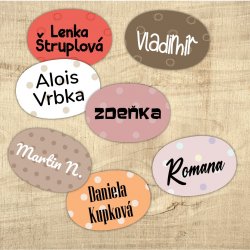 MA - etichetă cu nume MINI Buline 22x15 mm (33 buc.)