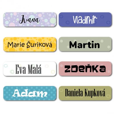 Nažehlovací štítky PUNTÍKY na oblečení 40x10mm (45ks)