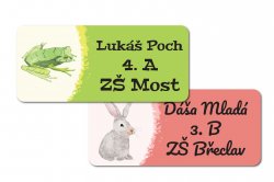 Akvarel ZVÍŘÁTKA jmenovka 45x20mm (24ks)