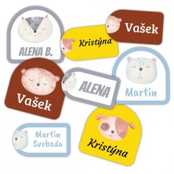 Nažehlovací sada jmenovek HLAVIČKY zvířecí (40ks)