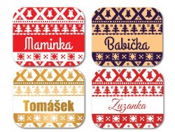 Vánoční NORDIC jmenovky, 35x29mm (24Ks)