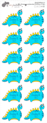 MA - Dinosaurus jmenovka 34x29mm (12ks)