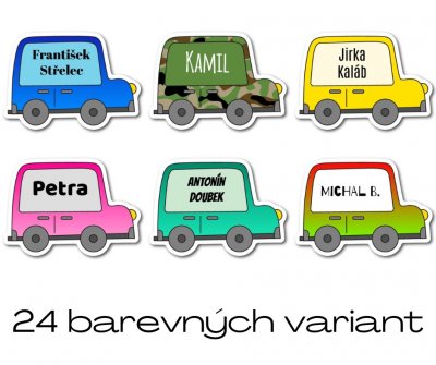 MA - Mașinuță etichetă cu nume 35x24 mm (14 buc.)