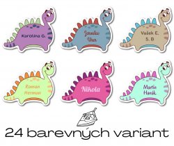MA - Etichetă cu nume termoadezivă Dinozaur 34x29 mm (12 buc.)