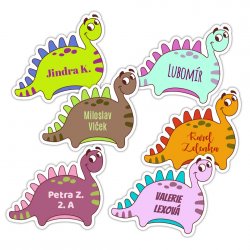 MA - Nažehlovací Dinosaurus jmenovka 34x29mm (12ks)