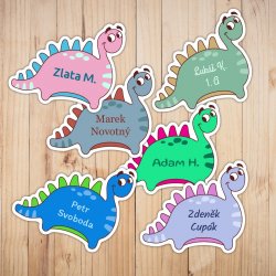 MA - Nažehlovací Dinosaurus jmenovka 34x29mm (12ks)