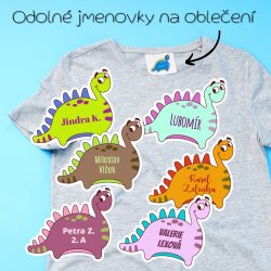 MA - Nažehlovací Dinosaurus jmenovka 34x29mm (12ks)