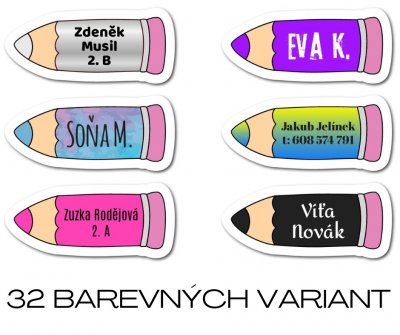 MA - Nažehlovací TUŽKA jmenovka na oblečení 35x15 mm (22ks)