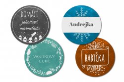 HANDMADE autocolante și etichete cu nume de CRĂCIUN SET 43 mm (12 buc.)