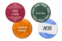HANDMADE autocolante și etichete cu nume de CRĂCIUN SET 43 mm (12 buc.)