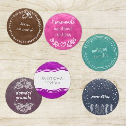 HANDMADE autocolante și etichete cu nume de CRĂCIUN SET 43 mm (12 buc.)