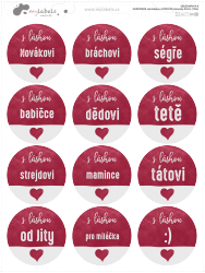 HANDMADE autocolante și etichete cu nume de CRĂCIUN SET 43 mm (12 buc.)