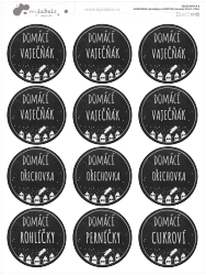 HANDMADE samolepky a VÁNOČNÍ jmenovky SADA 43mm (12ks)