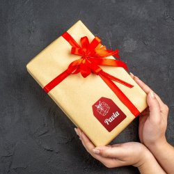 Vánoční jmenovky na dárky, sada GIFT 32x43mm (16ks)