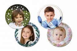 44 mm AUTOCOLANT FOTO CORONIȚE set (12 buc.)