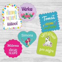 CADOU etichete cu nume (12 buc.)