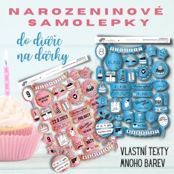NAROZENINOVÉ do diáře a NA DÁRKY (42ks)