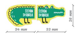 MA - CROCODIL etichete cu nume pentru încălțăminte 67x26 mm (12 buc.)