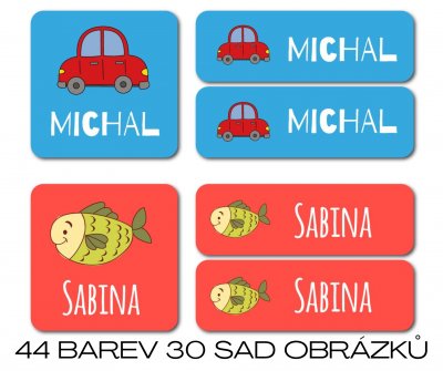 SIMBOLURI GRĂDINIȚĂ - etichete cu nume SET 2 (36 buc.)