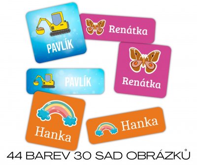 Nažehlovací MŠ ZNAČKY - SADA 2 jmenovky (36ks)