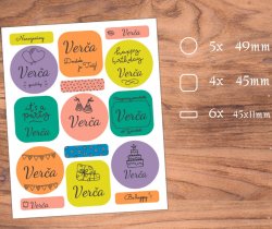 NAROZENINOVÉ jmenovky na dárky 15ks
