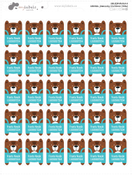 ANIMAL etichete cu nume 22x32 mm (30 buc.)