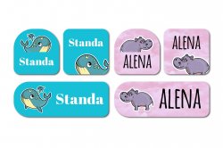 SET ANIMALE etichete cu nume (36 buc.)