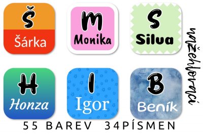 Nažehlovací štítky ABECEDA 23mm (42ks)
