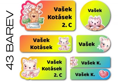 Set PISOI etichete cu nume (42 buc.)