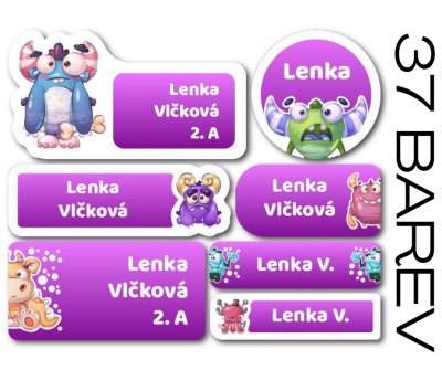 Nažehlovací jmenovky MONSTER sada (42ks)