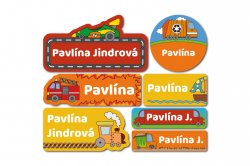 Set MAȘINUȚE etichete cu nume (42 buc.)