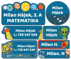 Sada VESMÍR jmenovky (42ks)