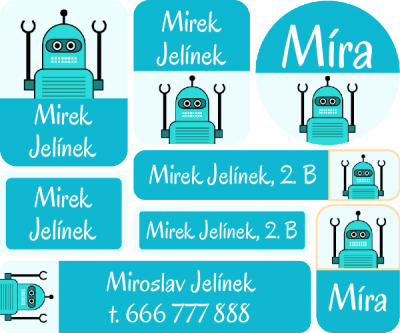 KIDS SET de etichete cu nume MINI (48 buc.)