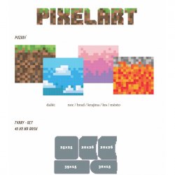 Etichete cu nume TERMOADEZIVE PIXELART set (40 buc.)