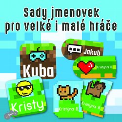 NAŽEHLOVACÍ jmenovky PIXELART sada(40ks)