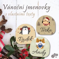VÁNOČNÍ ZVÍŘÁTKA 23 jmenovky 35mm (20ks)