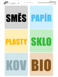 Samolepky NA tříděný ODPAD 60mm (6ks)