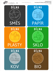 Samolepky NA tříděný ODPAD 60mm (6ks)