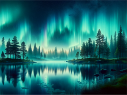Suport de farfurie - aurora boreală