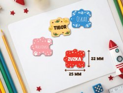 Etichete cu nume puzzle 25 x 22 mm (42 buc.)